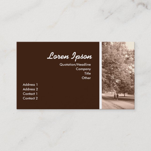 Carte De Visite Jogging dans le parc (Devant)