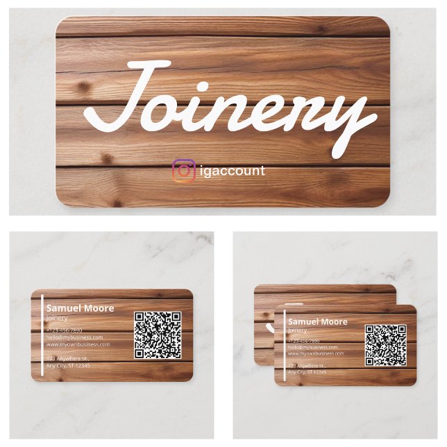 Carte De Visite Joinery modèle QR Code (Templates Joinery QR Code Business Card
)