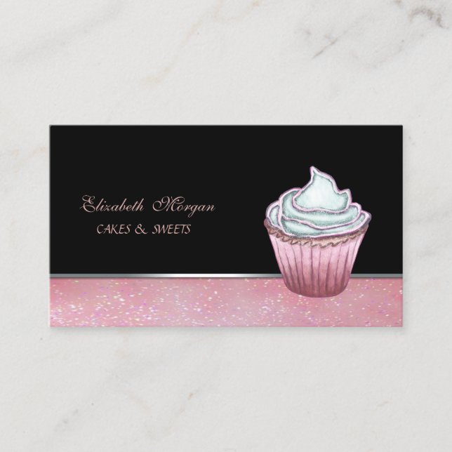 Carte De Visite Joli Adorable Élégant Cupcake (Devant)