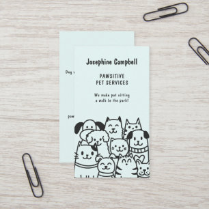 Carte De Visite Joli animal de compagnie Sitter Chien Walker Groom