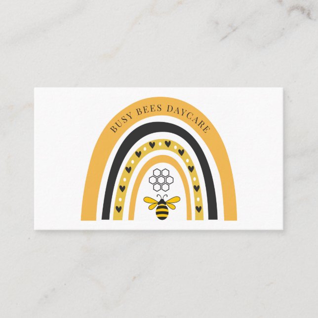 Carte De Visite Joli Boho Abeille Arc-en-ciel (Devant)
