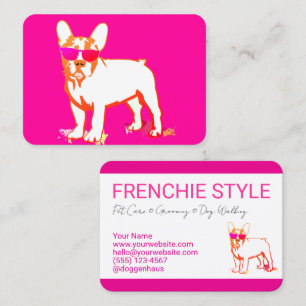 Carte De Visite Joli bouledogue français avec des lunettes de sole