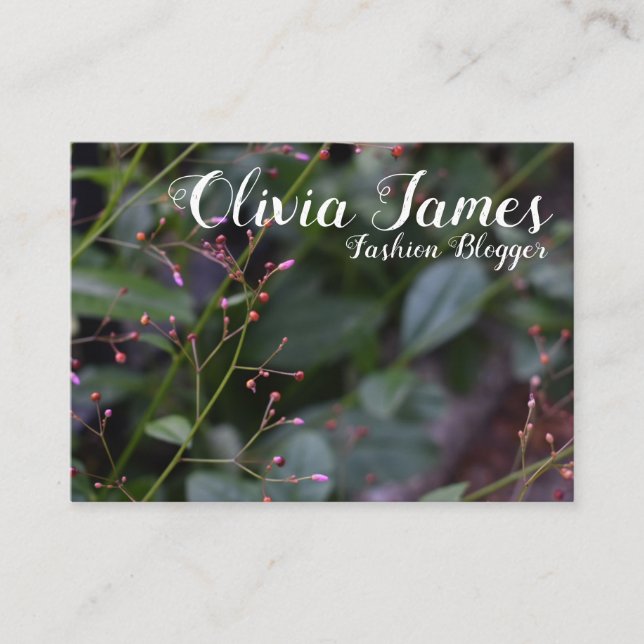 Carte De Visite Joli Bufs Fleurs Rose Fleurit Jardin Nature (Devant)