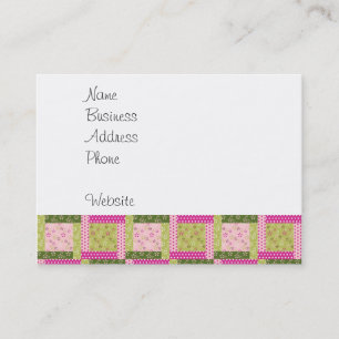 Carte De Visite Joli Carré Patchwork rose Motif Quilt 