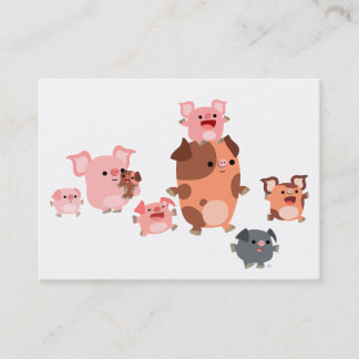 Carte De Visite Joli Cartoon Pig Famille ACEO/Carte de visite