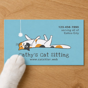 Carte De Visite Joli Chat Tigré Calicot Garde d'Animaux Soins