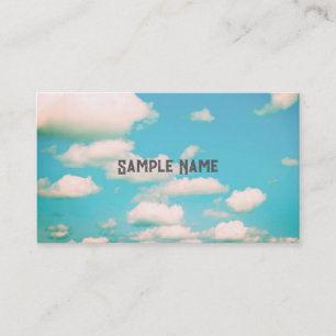 Carte De Visite joli ciel bleu turquoise ensoleillé et nuages