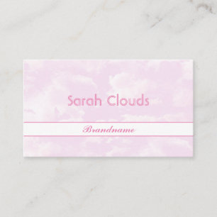 Carte De Visite Joli ciel rose pastel nuages à la mode pour fille