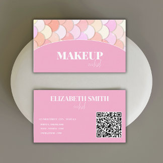 Carte De Visite joli code QR maquillage artis écailles de sirène r