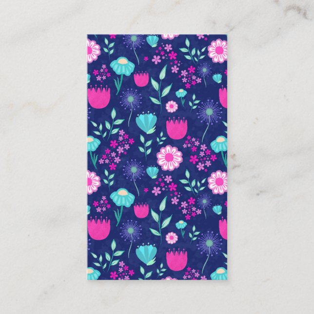 Carte De Visite Joli fond à motif floral (Devant)