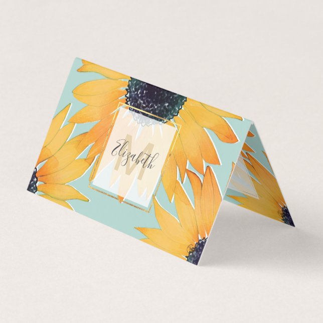 Carte De Visite Joli Motif de peinture de tournesols jaunes tirés  (Devant)