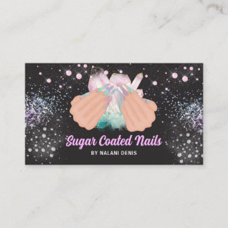 Carte De Visite Joli ongles de Parties scintillant Holographique