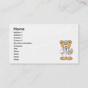 Carte De Visite Joli ours en peluche docteur