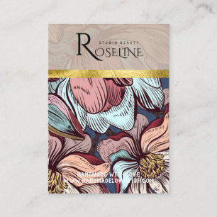 Carte De Visite Joli pastel couleur rose fleur Écouter Affichage