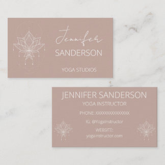 Carte De Visite Joli Peach Boho Floral Lotus Yoga
