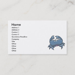 Carte De Visite joli petit crabe bleu idiot