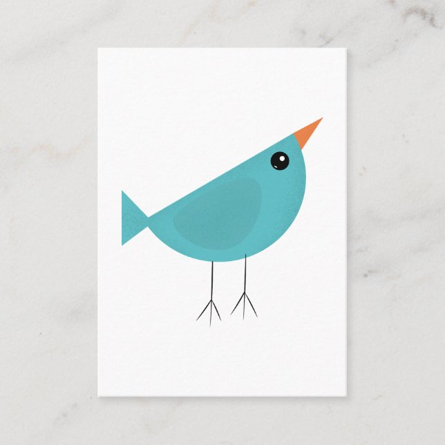 Carte De Visite Joli petit oiseau bleu (Devant)