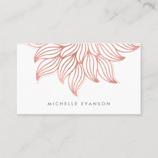 Carte De Visite Joli Rose Gold Flower Mandala Chic