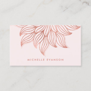 Carte De Visite Joli Rose Gold Mandala Yoga Professeur Blush Pink