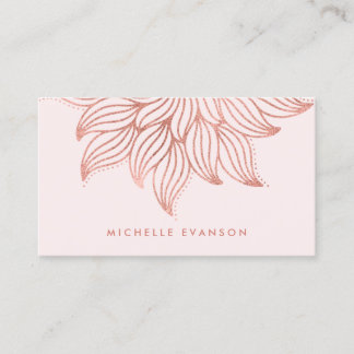 Carte De Visite Joli Rose Gold Mandala Yoga Professeur Blush Pink
