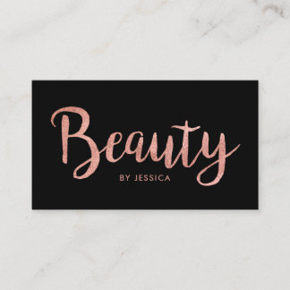 Carte De Visite Joli salon de beauté Rose Gold Cosmetologue Noir