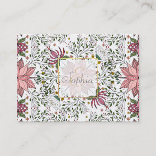 Carte De Visite Joli tableau de carreaux rose Vintage