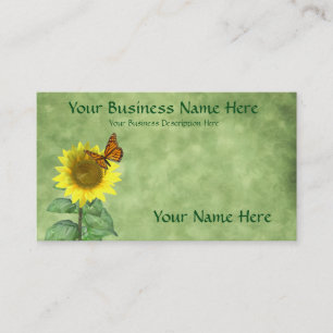 Carte De Visite Joli tournesol et papillon