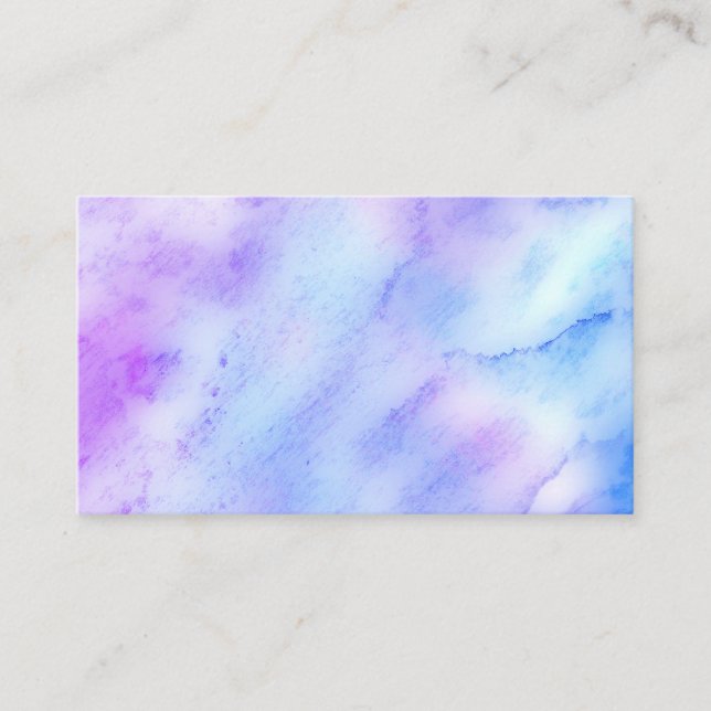 Carte De Visite jolie aquarelle bleu et violet abstrait personnali (Devant)