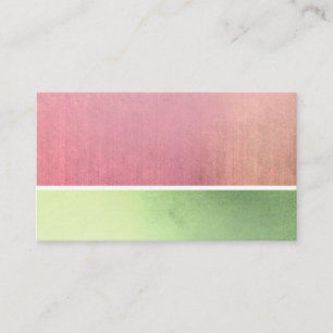 Carte De Visite jolie aquarelle rose et vert design