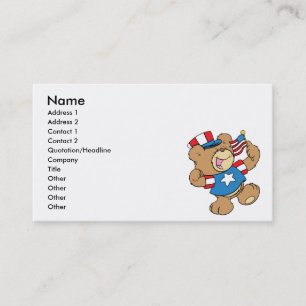 Carte De Visite jolie conception d'ours en peluche patriotique amé