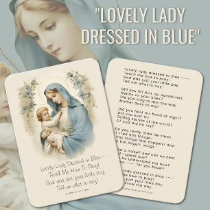 Carte De Visite Jolie dame habillée en poème bleu Marie et Jésus