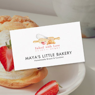 Carte De Visite Jolie Épingle à Fouet Aquarelle Pâtisserie Boulang