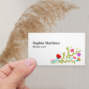 Carte De Visite Jolie Fiesta Floral Bouquet White Social Media