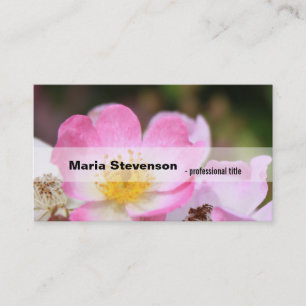 Carte De Visite jolie fleur de rose sauvage rose professionnelle