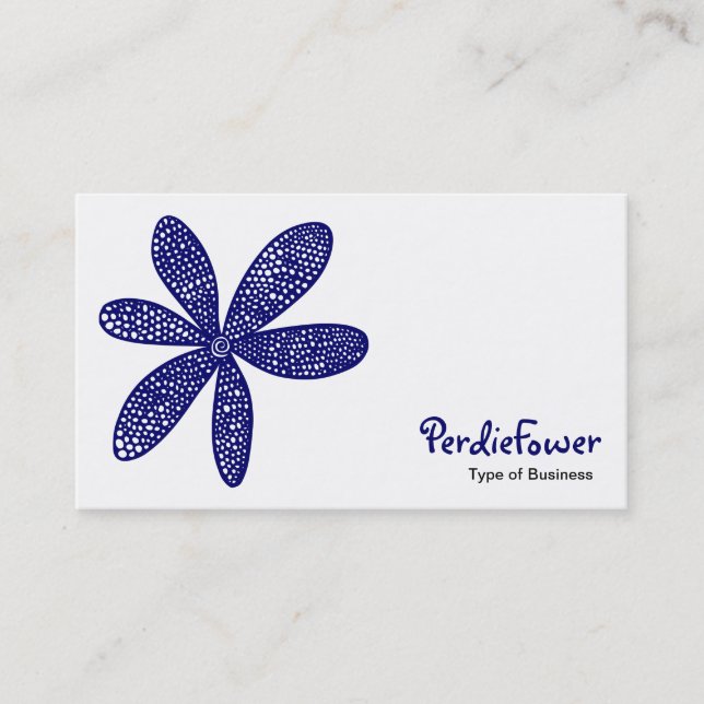 Carte De Visite Jolie fleur - Deep Navy Blue 000066 (Devant)