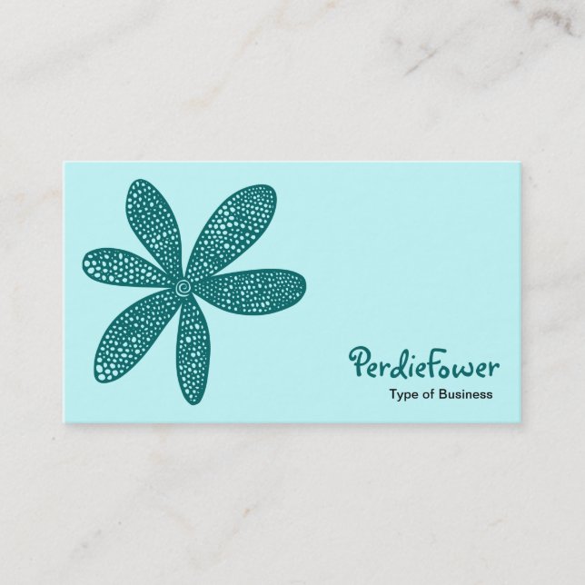 Carte De Visite Jolie fleur - Moss Green sur C7FFFF (Devant)