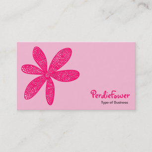 Carte De Visite Jolie fleur - Neon Red FF0066 sur rose FBCD6