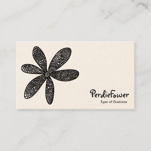 Carte De Visite Jolie Fleur - Noir sur Blanc (Carte Crème)