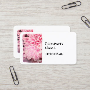 Carte De Visite jolie fleur pétales rose pâle sur blanc
