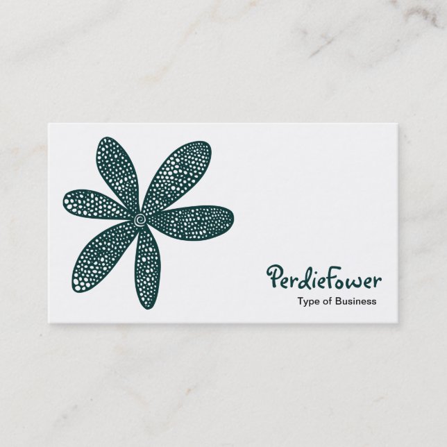 Carte De Visite Jolie Fleur - Vert foncé 003333 (Devant)