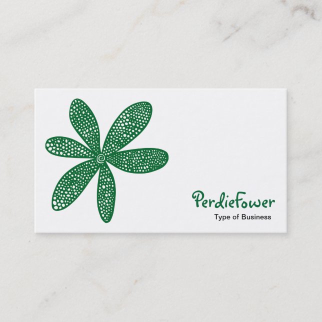 Carte De Visite Jolie Fleur - Vert Forêt 006633 (Devant)