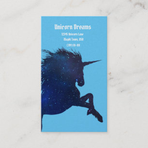Carte De Visite Jolie Galaxy Stars Blue Unicorn