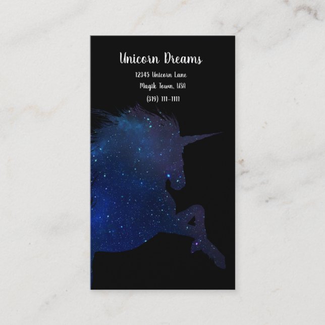 Carte De Visite Jolie Galaxy Unicorn (Devant)