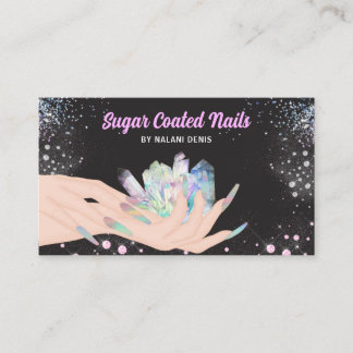 Carte De Visite Jolie Holographie Parties scintillant Nails Busine