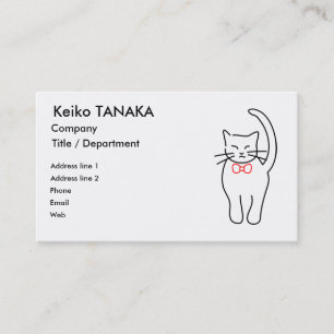 Carte De Visite Jolie Kitty avec Bow rouge