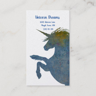 Carte De Visite Jolie licorne Boho dans les tons bleu