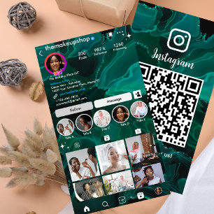Carte De Visite Jolie Marbre Verte   QR