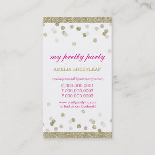 CARTE DE VISITE jolie parties scintillant en or co