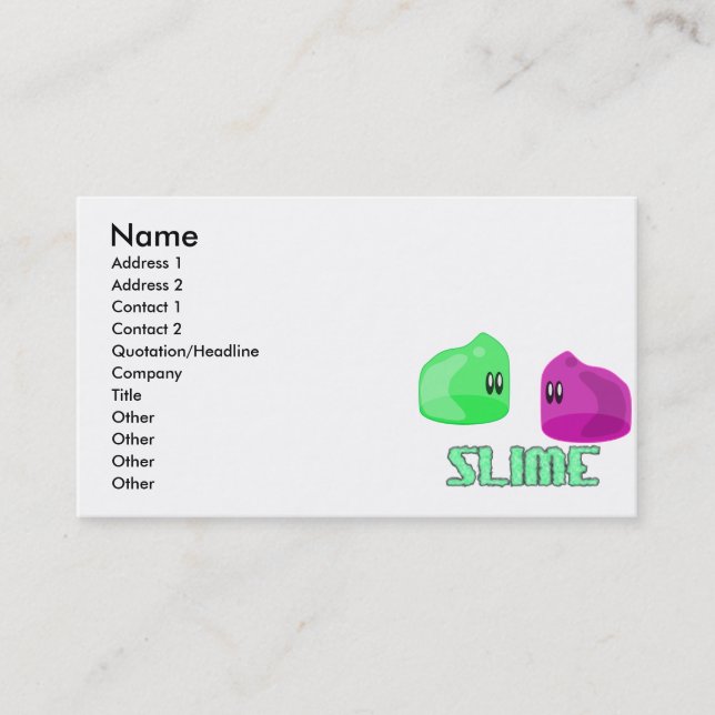 Carte De Visite jolie petite slime (Devant)
