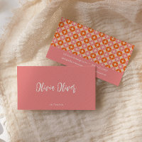 Jolie Retro Rose Orange Script Calligraphie brilla